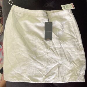 Shinestar White Mini Pencil Skirt with Slit